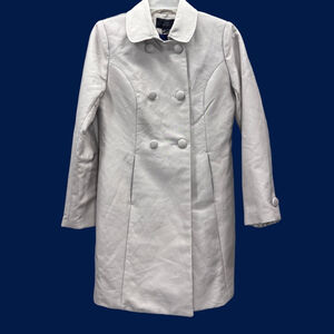 H&M Khaki Sheen Trench Coat Mid Length Double Breasted Size 8